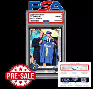 PSA 10 Ty Simpson RC Rookie 2026 Topps Now Rams - Presale Football