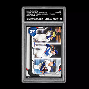 Graded 10 Ohtani Sasaki Yamamoto # 42 2026 Topps NOW Dodgers PRESALE Baseball