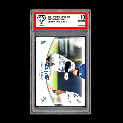 Graded 10 SHOHEI OHTANI SB #50 - 2024 Topps 50/50 Card #98 Dodgers MLB History Baseball