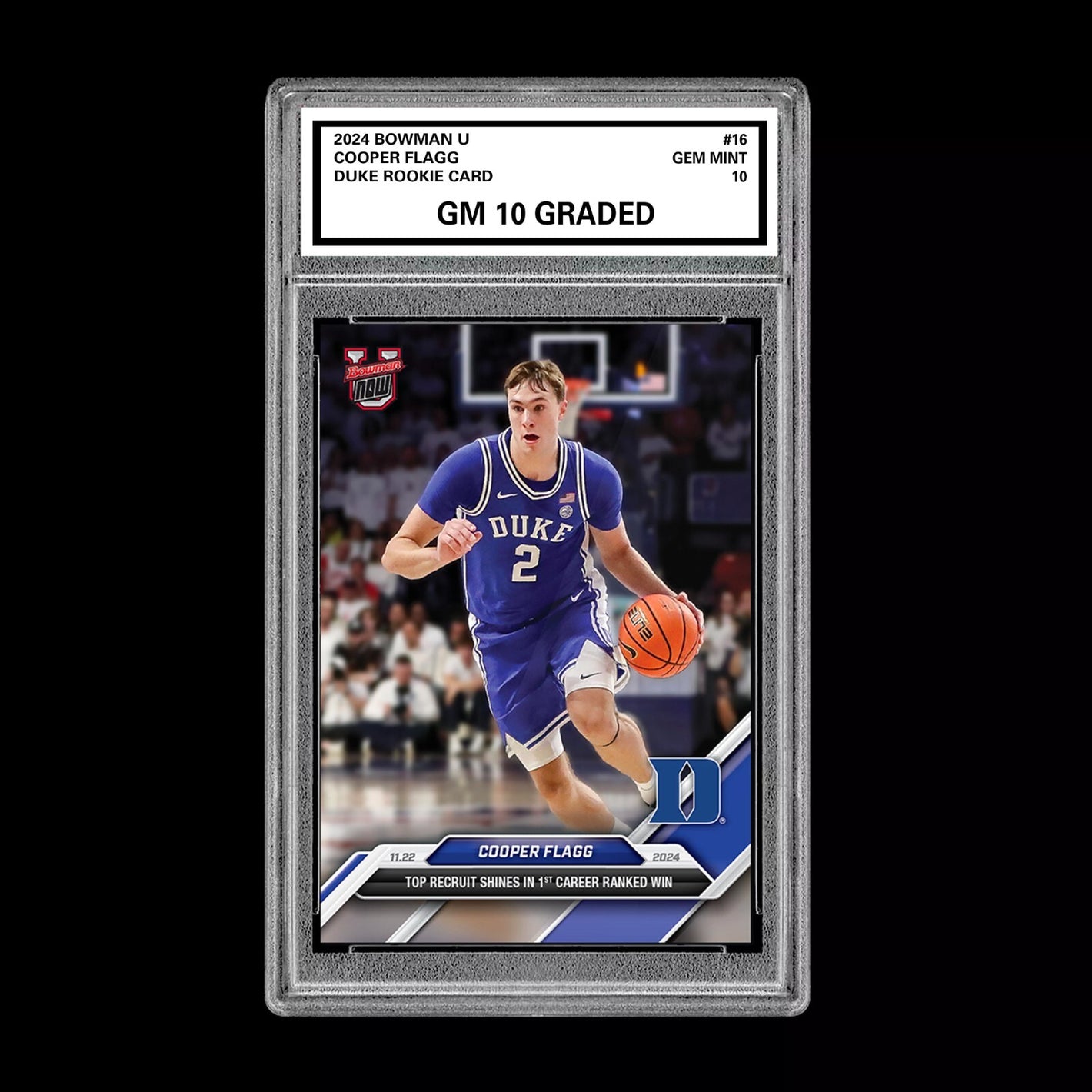 Graded 10 Cooper Flagg 2024-25 Bowman U NOW Card #16 Duke RC ROOKIE Basketball