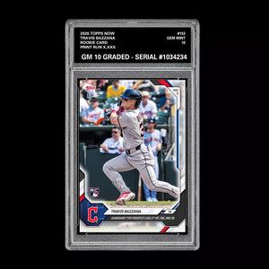 Graded 10 Travis Bazzana 2026 Topps NOW #153 Rookie Card Guardians PRESALE Baseball