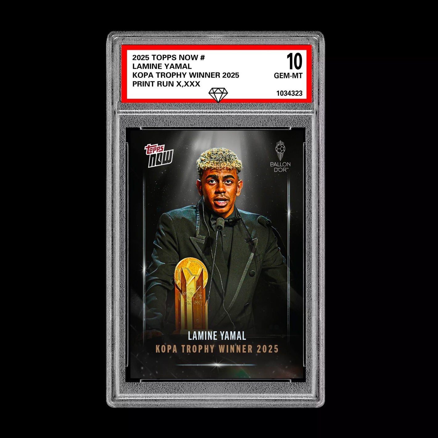 Graded 10 Lamine Yamal Kopa Trophy Winner - 2025 Topps NOW - Card 6 Soccer RC Soccer
