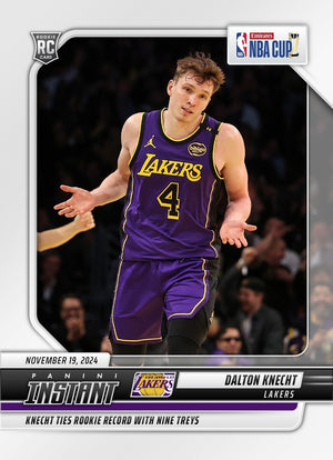 Graded 10 Dalton Knecht #135 LA Lakers Rookie RC 2024 Panini Instant NBA Basketball