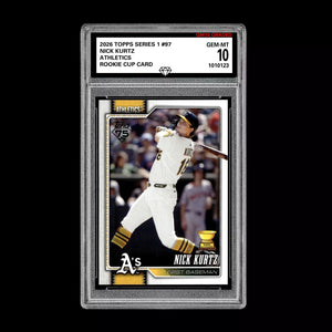 Graded 10 Nick Kurtz #97 RC Rookie Cup Card 2026 MLB Topps Athletics Baseball