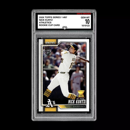 Graded 10 Nick Kurtz #97 RC Rookie Cup Card 2026 MLB Topps Athletics Baseball