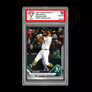 Graded 10 Nick Kurtz RC Grand Slam 2025 MLB Topps NOW Card 711 Rookie Card Baseball