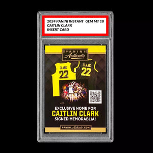 Graded 10 2024 Caitlin Clark Panini Authentic Box Insert Instant Trading Card Basketball