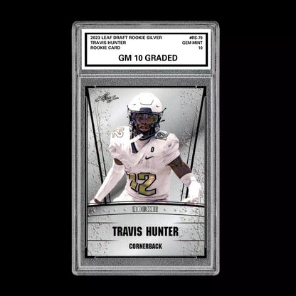 Travis Hunter 2023 Leaf Draft Silver Graded 10 Rookie Card RC Colorado Buffaloes Football