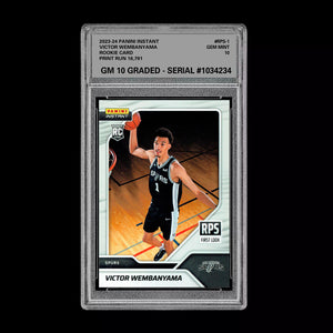 Graded 10 Victor Wembanyama 2023-24 Panini Instant #RPS-1 1st Rc Rookie Basketball
