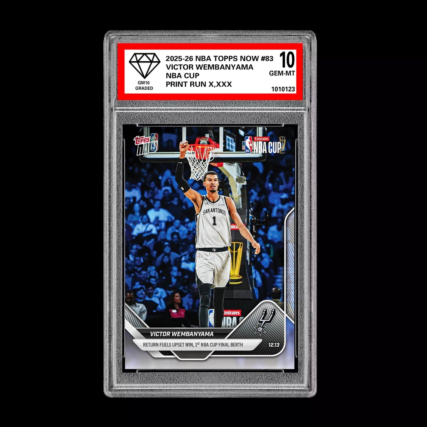 Graded 10 Victor Wembanyama 2025-26 Topps Now NBA Cup Final Card Presale Basketball