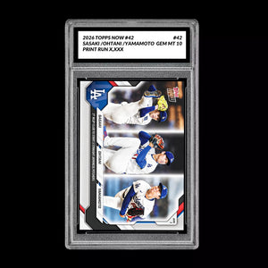 Graded 10 Ohtani Sasaki Yamamoto # 42 2026 Topps NOW Dodgers PRESALE Baseball