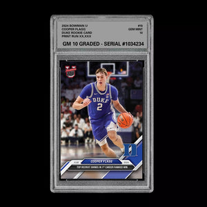 Graded 10 Cooper Flagg 2024-25 Bowman U NOW Card #16 Duke RC ROOKIE Basketball