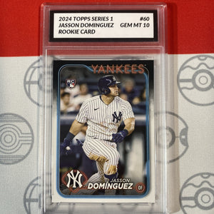 Graded 10 2024 Topps Jasson Dominguez Rookie Card  10 GEM MINT YANKEES RC Baseball