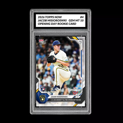 Graded 10 Jacob Misiorowski First MLB RC Rookie #4 2026 Topps Now Opening Day  Baseball