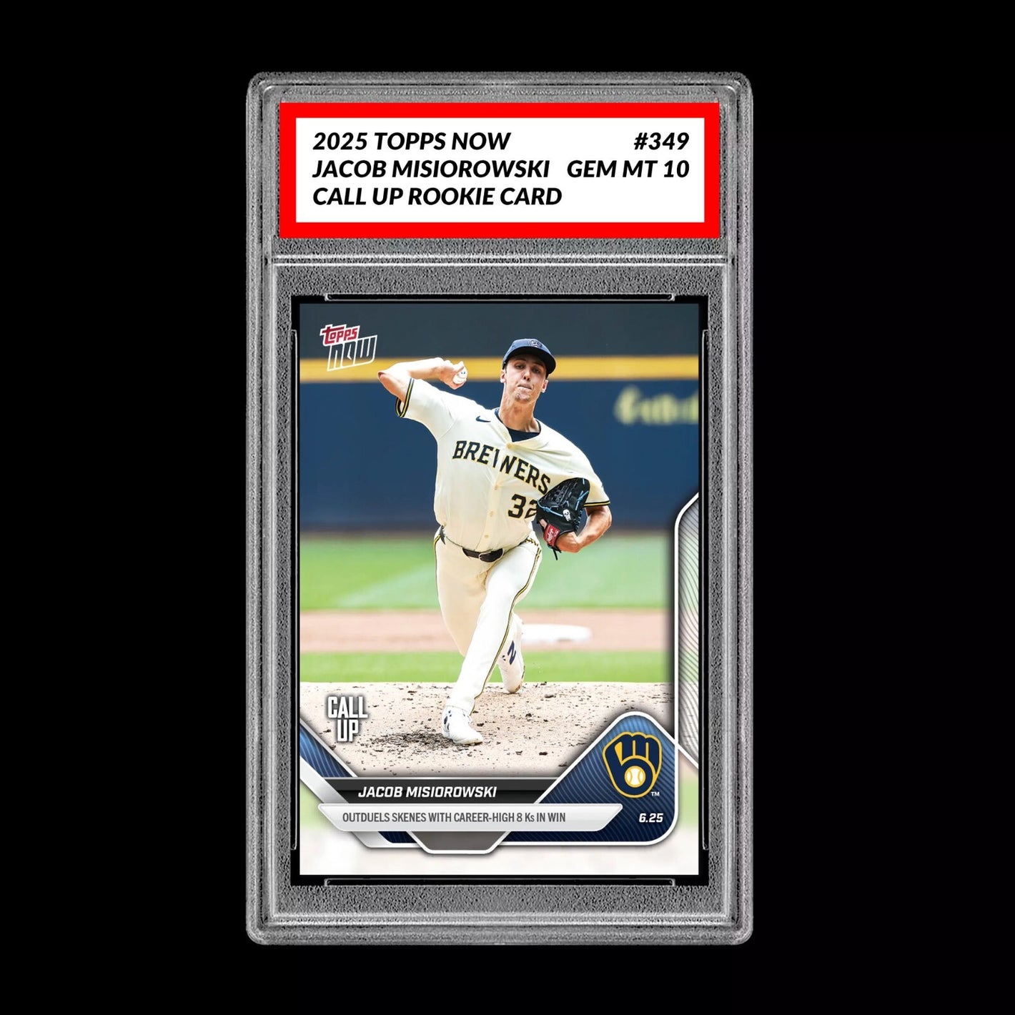 Graded 10 Jacob Misiorowski 2025 Topps Now #349 RC Rookie CALL UP  Baseball