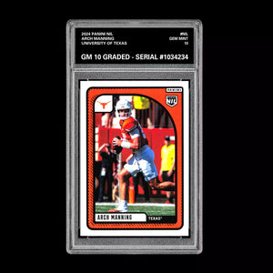 GRADED 10 ARCH MANNING #NIL RC Rookie Card 2024 Panini University of Texas Football