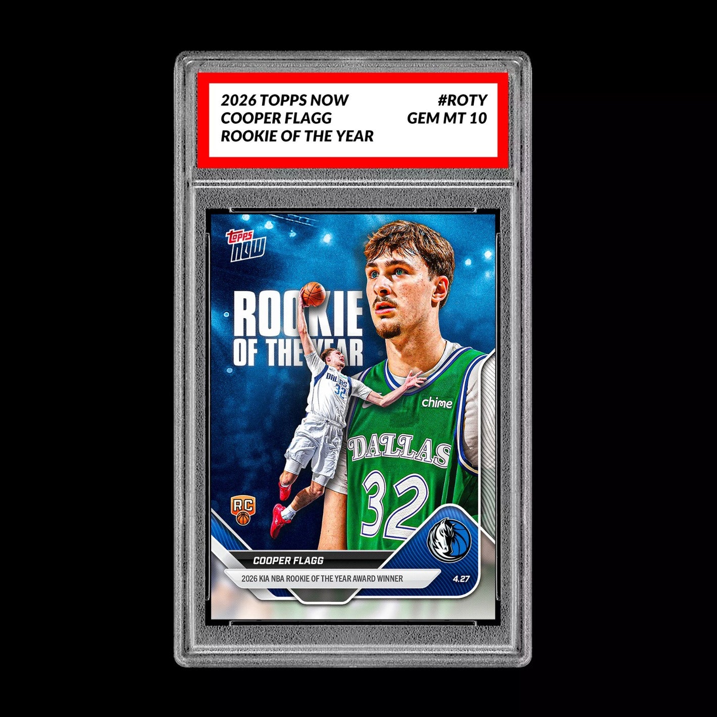 Graded 10 Cooper Flagg RC Rookie Card 2026 NBA Topps Now #ROTY Dallas Presale Basketball