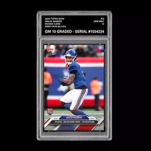 Graded 10 Malik Nabers #18 RC Rookie 2024 Topps NOW Football Card NFL Football