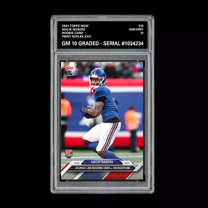 Graded 10 Malik Nabers #18 RC Rookie 2024 Topps NOW Football Card NFL Football