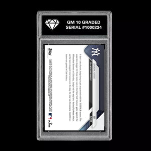 Graded 10 Aaron Judge #18 2025 MLB Topps NOW 3 HR Game Card New York Yankees Baseball