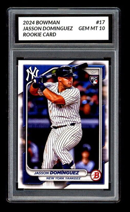 Graded 10 GEM MT 2024 Topps Bowman Jasson Dominguez #17 Rookie RC YANKEES N/A