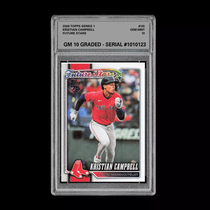 Graded 10 Kristian Campbell #125 2026  Topps Series 1 Red Sox Baseball