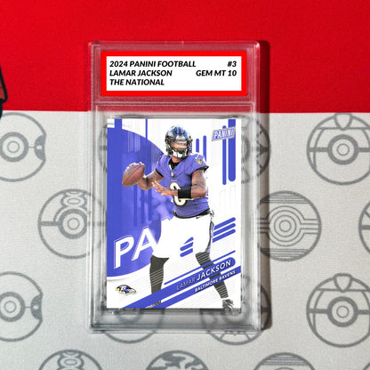 Graded 10 2024 Panini Football #3 Lamar Jackson Baltimore Ravens The National BASEBALL,Football