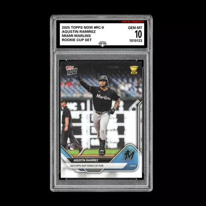 Graded 10 Agustin Ramirez RC-9 2025 Topps Now Rookie Cup Miami Marlins Baseball