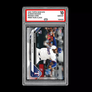 Graded 10 Kumar Rocker Rookie RC Rangers 2025 MLB Topps NOW Card 78  Baseball