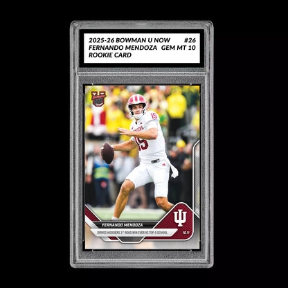 Graded 10 Fernando Mendoza RC Rookie Card 2025-26 Bowman U Topps Now #26  Football