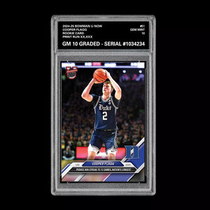 GRADED 10 Cooper Flagg 2024-25 Bowman U NOW Basketball Card 51 RC ROOKIE  Football