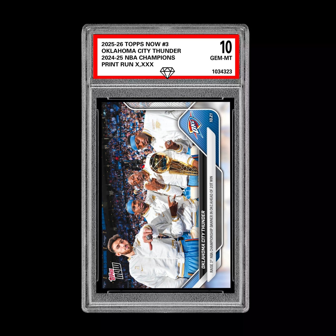 Graded 10 OKLAHOMA CITY THUNDER #2 2025-26 TOPPS NOW Basketball - Presale Basketball