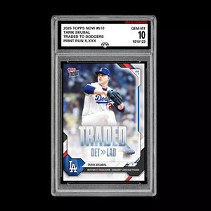 Graded 10 2026 Topps Now Tarik Skubal Traded to Dodgers #510 PRESALE Baseball