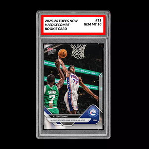 Graded 10 VJ Edgecombe RC Rookie Card 2025-26 TOPPS NOW #19 Basketball  Basketball