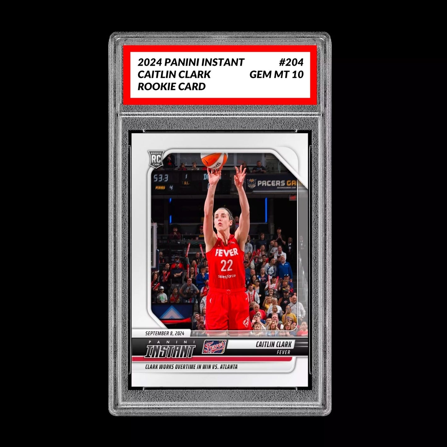 Graded 10 CAITLIN CLARK 2024 Panini Instant #204 Indiana Fever RC ROOKIE Card Basketball