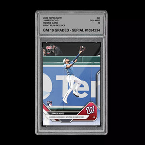 Graded 10 James Wood RC Rookie 2025 MLB TOPPS NOW Nationals Card 44  Baseball