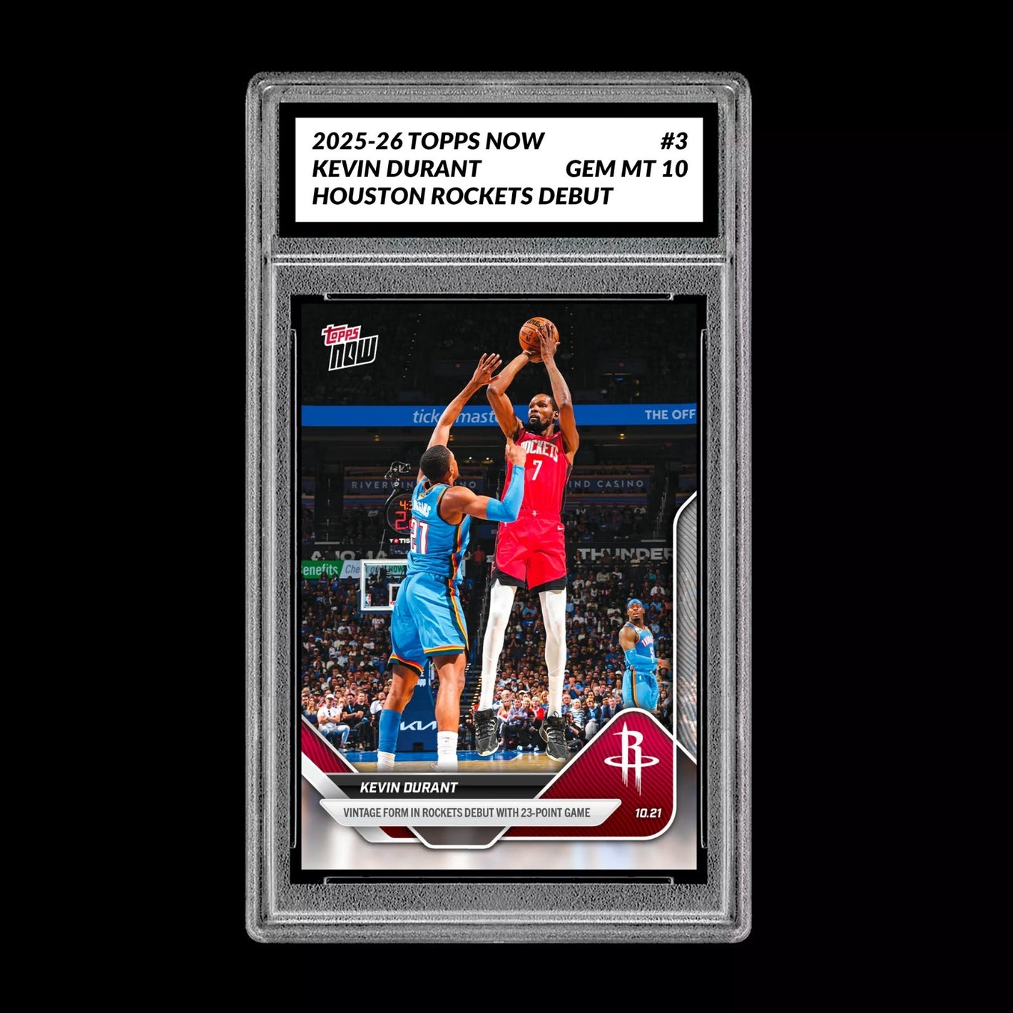 Graded 10 KEVIN DURANT #3 2025-26 TOPPS NOW Basketball ROCKETS - Presale Basketball