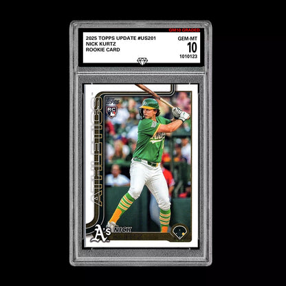 Graded 10 Nick Kurtz #US201 RC Rookie Card 2025 MLB Topps Update Athletics Baseball