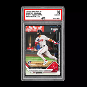 Graded 10 Kristian Campbell RC Rookie Red Sox Debut 2025 Topps NOW 11  Baseball