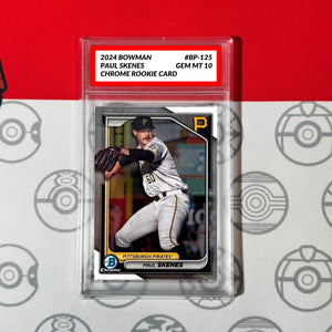 Graded 10 Paul Skenes Rookie Card Topps #BCP-125 2024 Bowman CHROME Pittsburgh Baseball