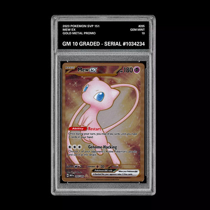 Graded 10 Pokemon 151 Mew EX #205/165 Gold Metal Ultra Premium Collection Promo