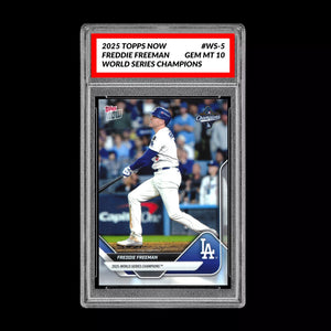 Graded 10 FREDDIE FREEMAN #WS-5 2025 Topps Now World Series Champions Dodgers Baseball