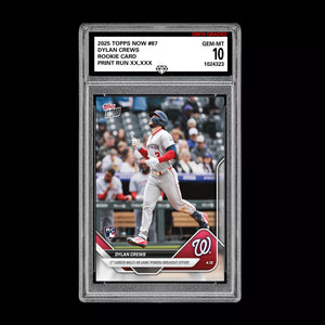 Graded 10 Dylan Crews RC Nationals Multi HR Game 2025 Topps NOW Card 87  Baseball