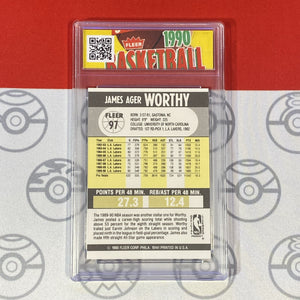 Graded 10 1990 Fleer James Worthy Card 97 MINT Los Angeles Lakers GEM MINT Basketball