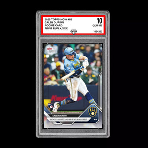 Graded 10 Caleb Durbin RC Brewers Debut 2025 Topps NOW Rookie Card 85  Baseball