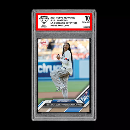 Graded 10 JuJu Watkins #332 2024 Topps Now RC USC Basketball Star Dodgers Baseball,Basketball