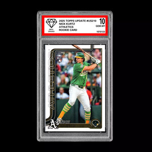 Graded 10 Nick Kurtz #US201 RC Rookie Card 2025 MLB Topps Update Athletics Baseball