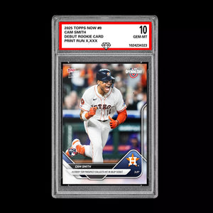 Graded 10 Cam Smith RC 1st Hit Astros Debut 2025 MLB Topps NOW Card 9 Baseball