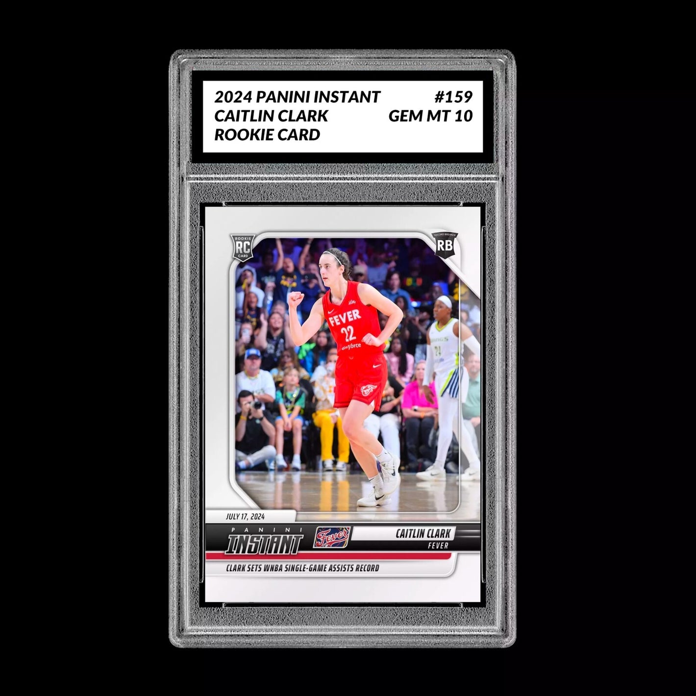Graded 10 Caitlin Clark #159 RC Rookie Card 2024 Panini Instant Indiana Fever Basketball