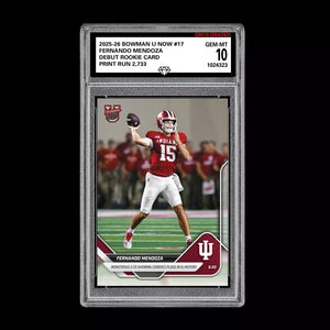 Graded 10 Fernando Mendoza RC Rookie Card 2025-26 Bowman U Topps Now #17  Football